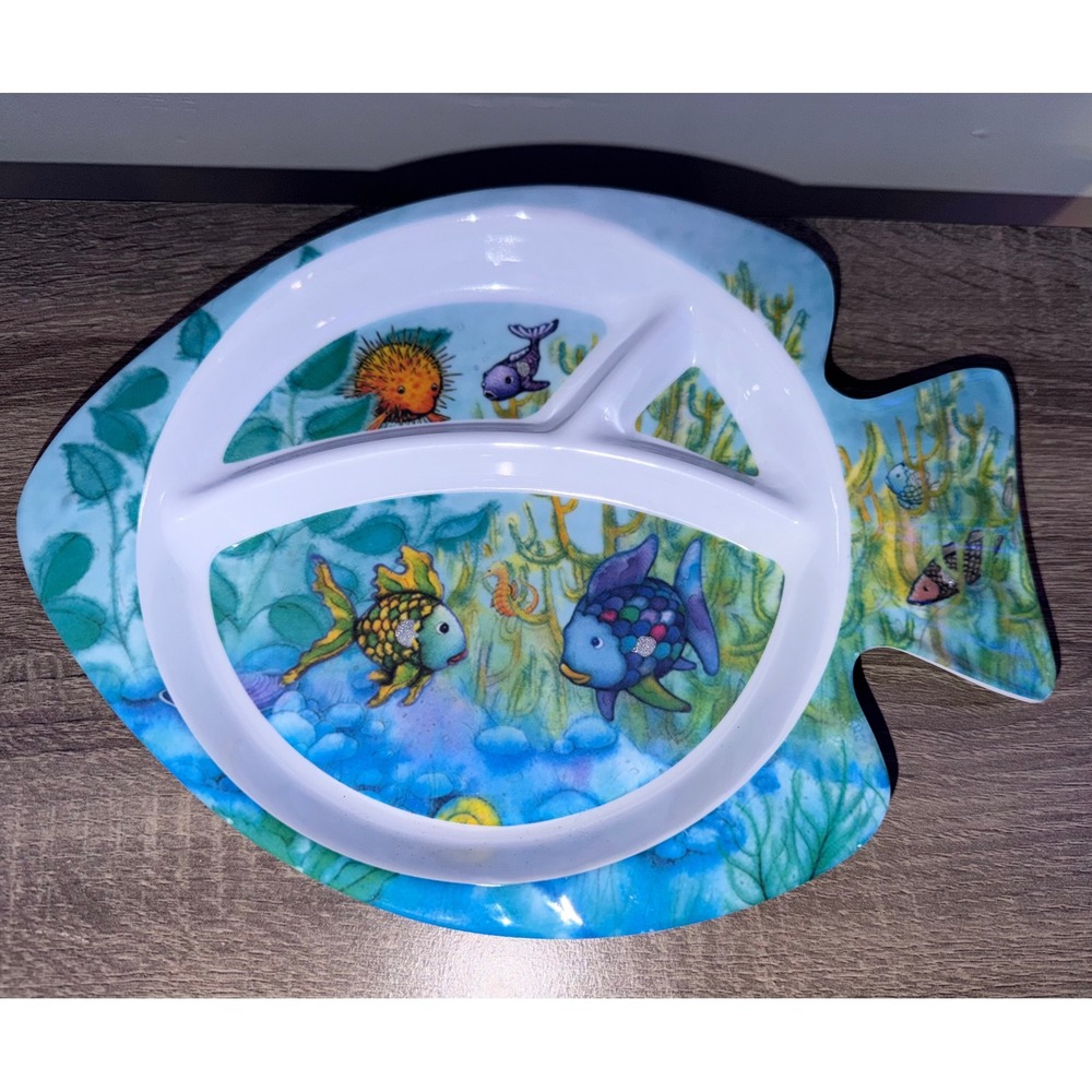 Stephan Baby Rainbow Fish Divided Toddler Plate Melamine Underwater Ocean Scene